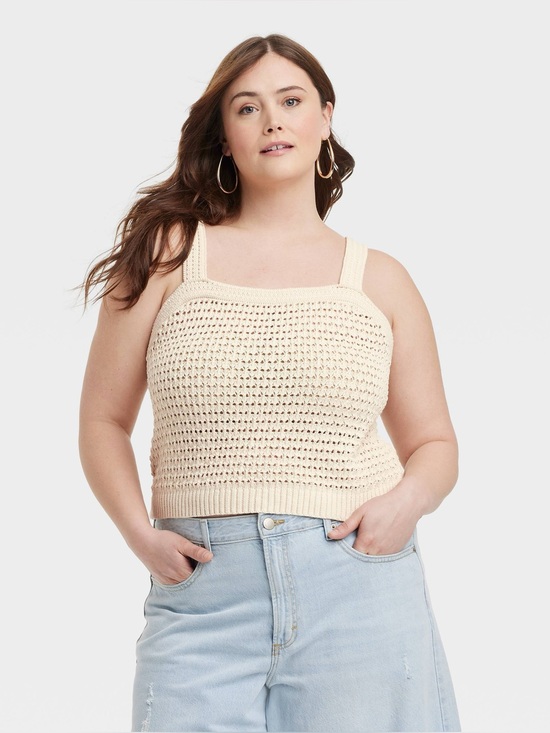 Universal Thread Tops - T68 NWT Universal Thread Women's Openwork Sweater Tank - ™ Size: XXL